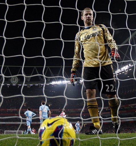 West Ham United&#039;s goalkeeper Jussi Jaaskelainen, pictured in London, on January 23, 2013