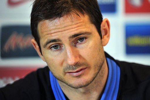 Frank Lampard attends a press conference at the St George&#039;s Park training complex on March 19, 2013