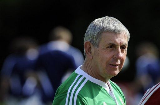 Then British and Irish Lions head coach Ian McGeechan during a training session on May 19, 2009