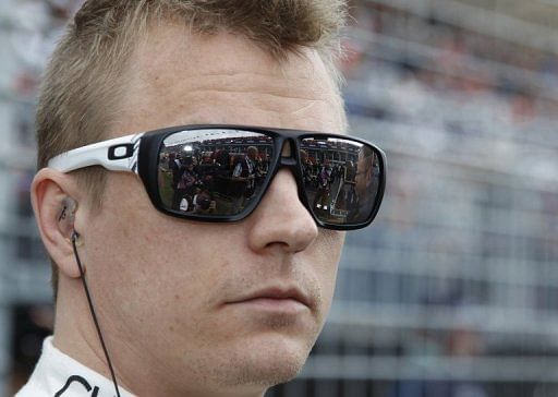 Kimi Raikkonen before the start of the Formula One Australian Grand Prix in Melbourne on March 17, 2013