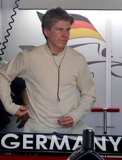 Nico Hulkenberg in the pit lane during practice in Durban on February 25, 2007 for the South African Grand Prix