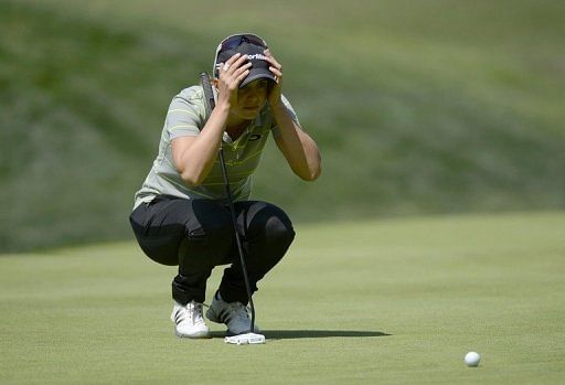 Beatriz Recari of Spain lines up a putt during Round Two of the LPGA 2013 Kia Classic in Carlsbad,  on March 22, 2013