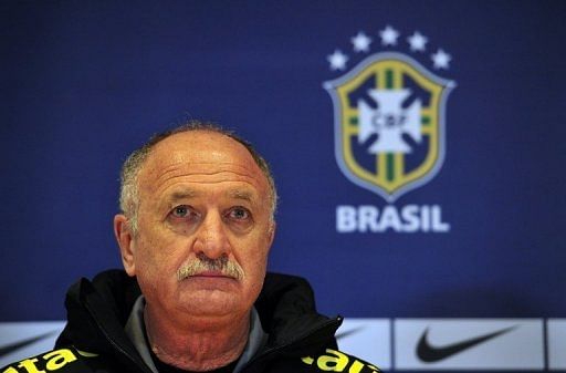 Brazil coach Luiz Felipe Scolari is pictured at a press conference in London on March 24, 2013