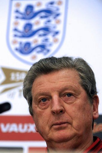 England coach Roy Hodgson gives a press conference in Podgorica on March 25, 2013