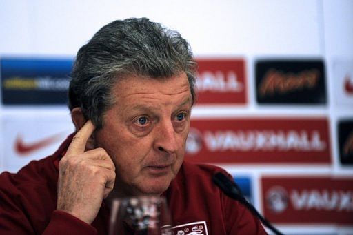 England coach Roy Hodgson at a press conference in Podgorica on March 25, 2013