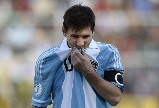 Argentina&#039;s Lionel Messi during the World Cup qualifier against Bolivia on March 26, 2013
