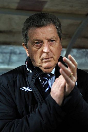 England coach Roy Hodgson during the World Cup qualifier against Montenegro on March 26, 2013