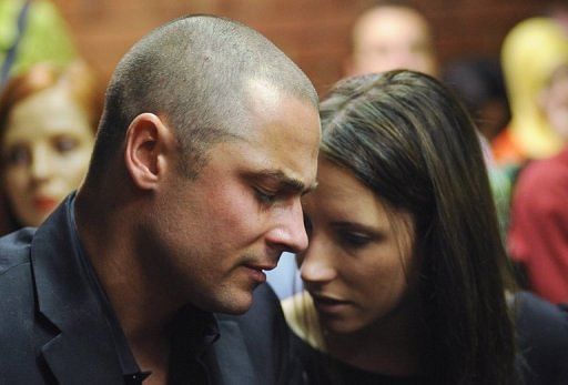 South African Olympic sprinter Oscar Pistorius&#039;s brother Carl and sister Aimee in court, Pretoria, February 22, 2013