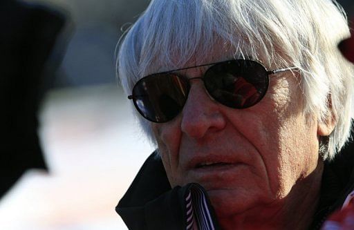 Formula One chief Bernie Ecclestone at the World Cup men&#039;s downhill race on January 26, 2013 in Austria