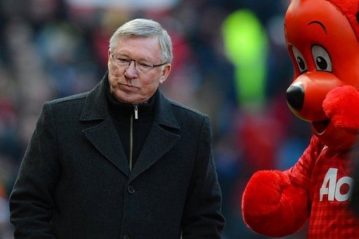 Alex Ferguson takes his seat before the FA Cup quarter-final clash with Chelsea at Old Trafford on March 10, 2013