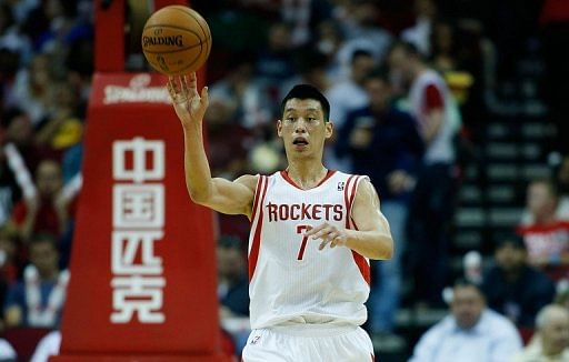 Jeremy Lin of the Houston Rockets passes upcourt on March 20, 2013