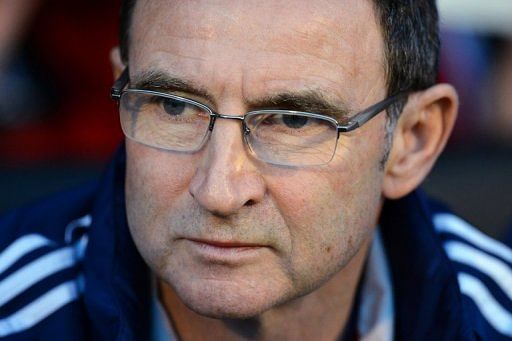 Martin O&acirc;€™Neill at the Premier League match between Fulham and Sunderland at Craven Cottage, London on November 18, 2012