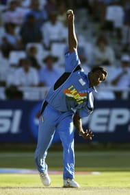 Javagal Srinath of India in action