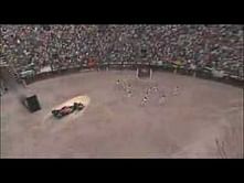 Video: F1 car in Madrid bull fighting ring