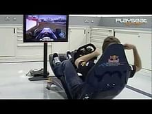 Video: Sebastian Vettel testing formula 1 driving simulator Playseat RBR 1