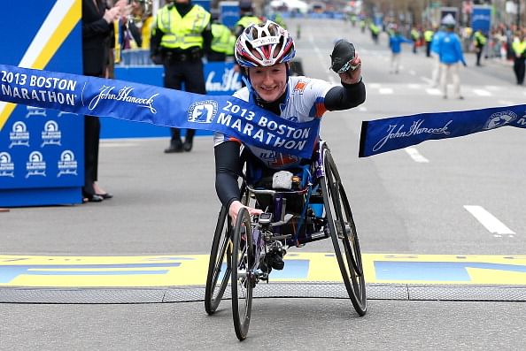 Tatyana wins Boston Marathon wheelchair race