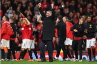 Sir Alex Ferguson, manager of Manchester United celebrates victory and winning the Premier League title after the Barclays Premier League match between Manchester United and Aston Villa at Old Trafford on April 22, 2013 in Manchester, England. (Photo by Alex Livesey/Getty Images)