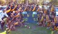 Jubiliant Indian Tigers players after their first International Victory at International Cup 2011
