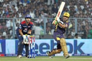 Kolkata Knight Riders captain Gautam Gambhir in action during IPL T-20 match between KKR and DD at Eden Gardens in Kolkata on April 3, 2013. (Photo: IANS)