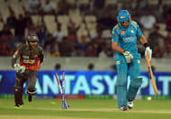 Ross Taylor of Pune Warriors walks out after getting out against Sunrisers Hyderabad during the IPL match at Hyderabad on APril 5, 2013.