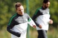 Celtic's Scottish midfielder Kris Commons trains near Glasgow, Scotland, on September 18, 2012