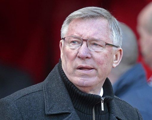 Manchester United manager Alex Ferguson is pictured at a Premier League match in Sunderland on March 30, 2013