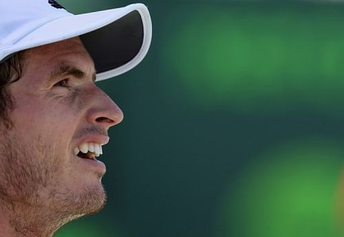 Andy Murray is pictured during the final against David Ferrer at the Sony Open on March 31, 2013 in Florida