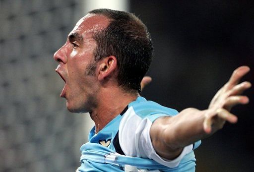 Paolo Di Canio at the Olympic stadium in Rome, playing for Lazio, January 6, 2005