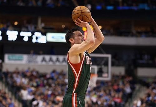 J.J. Redick of the Milwaukee Bucks is pictured during an NBA game in Texas on February 26, 2013