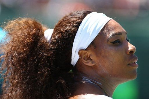 Serena Williams during the Miami Masters final against Maria Sharapova on March 30, 2013