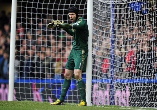 Chelsea goalkeeper Petr Cech was in fine form during the FA Cup quarter-final against Manchester United on April 1, 2013