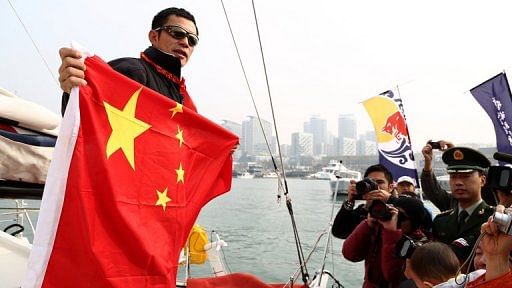 Guo Chuan set off on his epic sailing trip from his home town of Qingdao on November 18, 2012