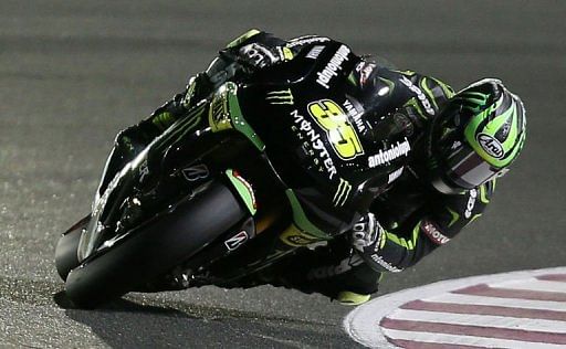 Monster Yamaha Tech 3 MotoGP rider Cal Crutchlow of Great Britain drives in Doha on April 6, 2013