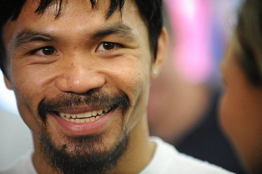 Manny Pacquiao, pictured during a training session at Wildcard Boxing Club in Hollywood, California, on October 26, 2011