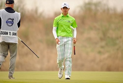 This handout photo taken and received on April 19, 2012 shows Guan Tianlang of China in Tianjin