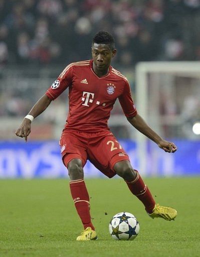 Bayern Munich's David Alaba is pictured during their Champions League match against Bayern Munich on April 2, 2013 Bayern Munich's David Alaba is pictured during their Champions League match against Bayern Munich on April 2, 2013