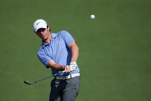 Rory McIlroy of Northern Ireland practises on April 9, 2013 in Augusta, Georgia