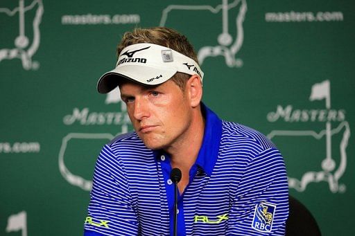 Luke Donald talks to the media on April 9, 2013 in Augusta