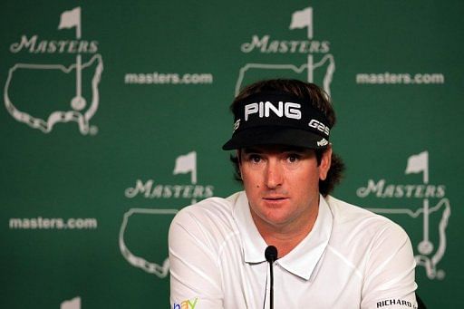 Bubba Watson speaks to the media on April 9, 2013 in Augusta