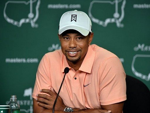 Tiger Woods speaks at a press conference on April 9, 2013 in Augusta