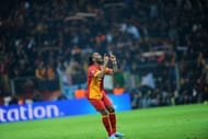 Galatasaray's Didier Drogba celebrates after his goal on April 9, 2013 in Istanbul