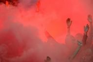 Bayern Munich fans cheer their team in Turin on April 10, 2013