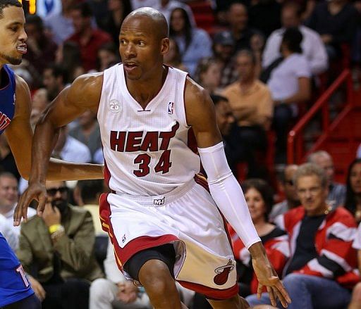 Ray Allen of the Miami Heat is pictured during a game in Florida on January 25, 2013