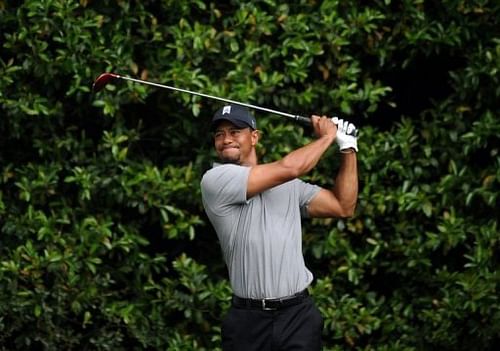 Tiger Woods plays during the first round of the 77th Masters in Augusta, Georgia, on April 11, 2013