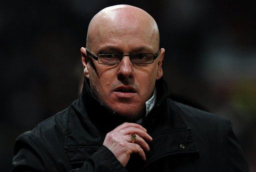 Brian McDermott at an English FA Cup match between Manchester United and Reading in Manchester on February 18, 2013
