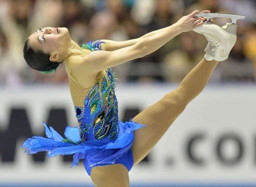 Japan&#039;s Akiko Suzuki performs in the women&#039;s free skate in Tokyo on April 13, 2013