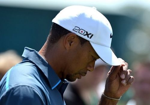 Tiger Woods of the US plays during the third round of the 77th Masters, April 13, 2013 in Augusta, Georgia