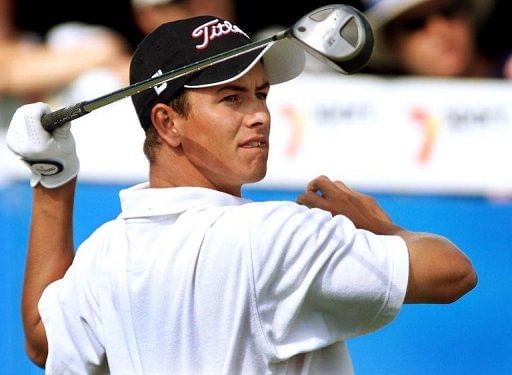 Adam Scott, pictured during a golf tournament in Melbourne, on February 16, 2001