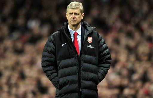 Arsenal manager Arsene Wenger is pictured during his side&#039;s Premier League match against Everton on April 16, 2013