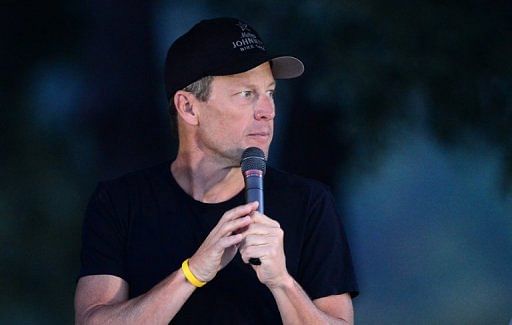 Disgraced US cyclist Lance Armstrong is pictured at the Team Livestrong Challenge in Austin, Texas on October 21, 2012